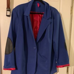 Plus size, bright blue fun blazer